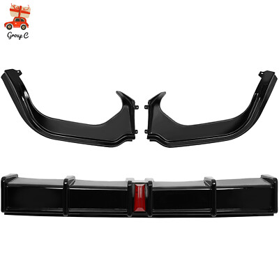 For 2018-2022 Honda Accord Sedan 4-Door Rear Bumper Diffuser Lip Spoiler + Light