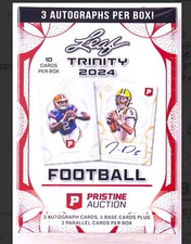 LEAF TRINITY FOOTBALL AUTO 10 CARD BOX MANNING BECK JAXSON DART SHADEUR SANDERS+