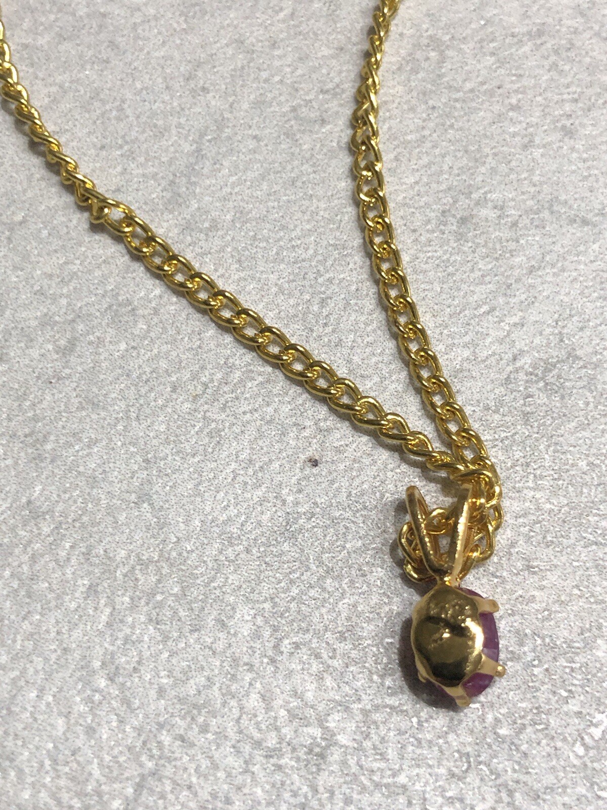 Yellow Gold Plated Solitaire Ruby Gemstone Pendan… - image 6