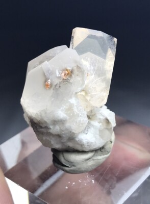 Topaz On Quartz With Multiple Microlite Crystals From Shigar Valley Pakistan