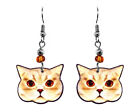 British Shorthair Cat Face Earrings Pet Head Graphic Art Animals Kitten Jewelry