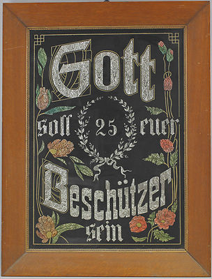 9280032 Rahmen mit christlicher Collage Silberhochzeit um 1920 66 x 86,5 cm