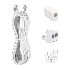 Phone Cord 15FT Landline Telephone Cable with RJ11 Plug Includes Telephone In...