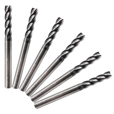 6 Pcs 1/8 Carbide Square End Mill, 4 -Flute TIALN Coated CNC Mill Bits for St...