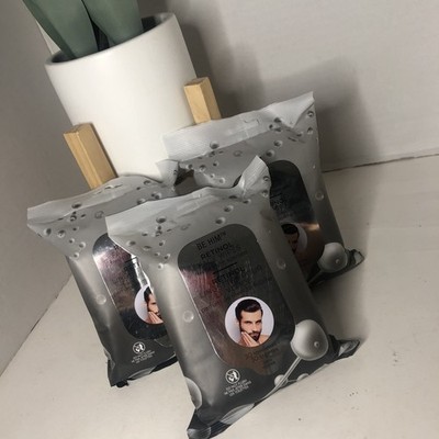 3 X Be Him Retinol Face Wipes Fresh Mint Scented 30 Towelettes Per Package Clean