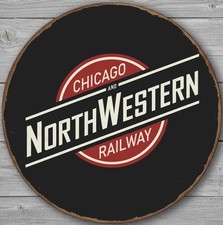 Chicago And North Western Railway 8" Diameter Novelty Metal Sign Made In USA