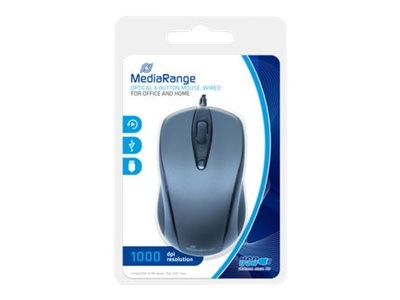 MEDIARANGE Mouse Optical - Wired USB MROS201 Mouse 1000 dpi Ottico 3