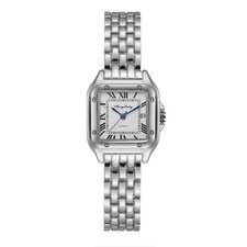 Luxury Womens Square Watch Roman Ladies Quartz Stainless Steel Wristwatch