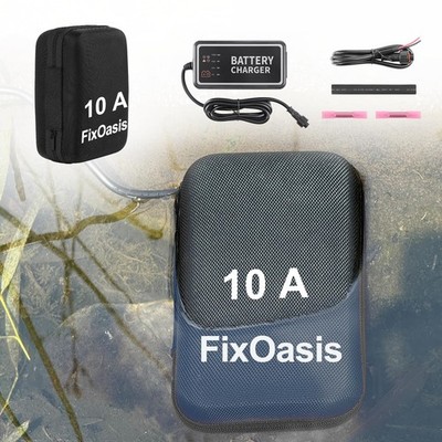 FixOasis 12V 10Ah Lithium-Ion Fish Finder Battery and Charger Kit, Compact fo...