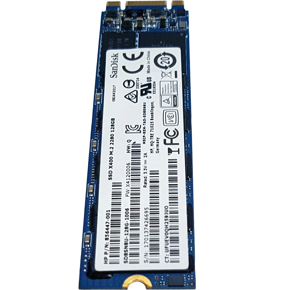 HP 856447-001 SanDisk SSD X400 M.2 2280 128GB SATA III SD8SN8U-128G-1006 Card - Bild 4 von 4