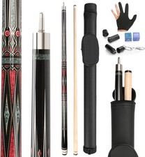Pro Billiard Cue Stick with Hard Case 58" Maple Pool Cue Stick Kit Pool Cues