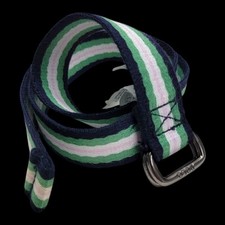 Polo Ralph Lauren Kids D-Ring Striped Belt Navy Green Pink White Size Small S