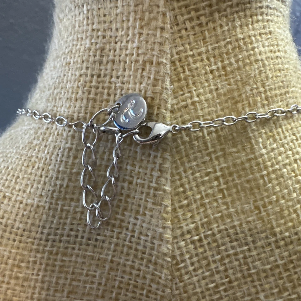 Colar pingente barra pedra preciosa azul falso tom prata LIA SOPHIA 14-16 polegadas - Imagem 3 de 3