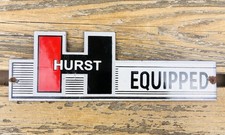 Vintage 10x3 Hurst Equipped Motor Oil Porcelain Pump Station Gasoline Sign