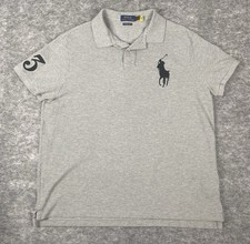 Polo Ralph Lauren Mens XL Custom Slim Fit Gray Big Pony 3 Preppy Casual