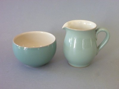 Denby Manor grün - Milchkännchen & Zuckerdose für Kaffeeservice / Milchkännchen & Zucker