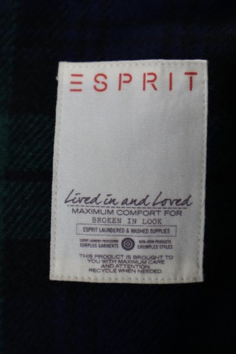 Esprit verde-azul-negro-cuadros chaqueta tweed talla L mezcla de lana excelente estado - Imagen 8 de 11