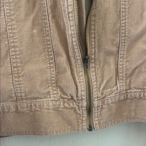 Gasoline VTG Y2K Beige Corduroy Light jacket faux fur collar youth Fit Medium - Picture 7 of 11