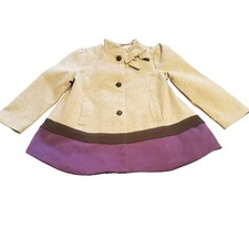 Janie and Jack Size 2T/3 Gray Purple Black Stretch Bow Button Jacket Easter