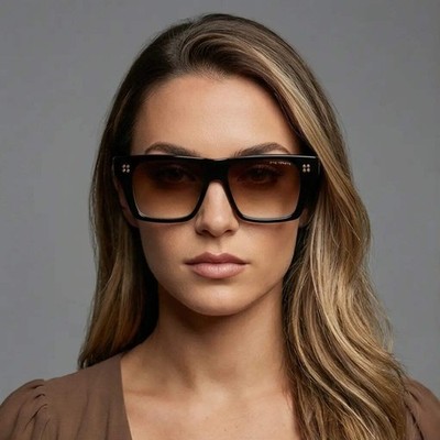 DITA Sunglasses DTS720-A-01 Venzyn Black Square Mirrored Gradient Unisex 56mm