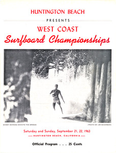 1963 "WEST COAST SURFBOARD CHAMPIONSHIPS" PROGRAM - VG+++ 8.5 X 11-1/4