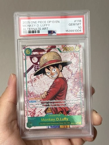 2025 One Piece #OP13-118 Monkey D. Luffy SEC Alt Art Carrying On His Will PSA 10
