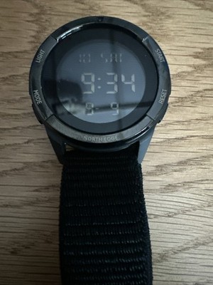 North Edge terrax Men Sport Black Nylon Strap Quartz Digital 46mm Watch 8 1/2''