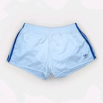 ADIDAS Beckenbauer Glanz Nylon Shorts D8 Sprinter Sport Vintage weiß Fußball Gym - Bild 1 von 4
