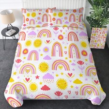 Rainbow Duvet Cover Set, Red Rainbow Bedding Comforter Cover Set