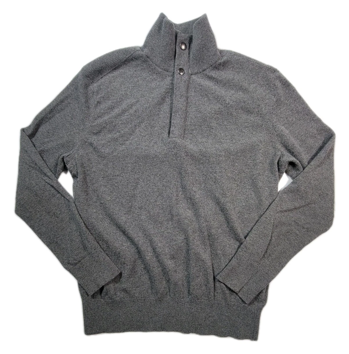Banana Republic Sweater Mock Neck Made Of Italian Yarn Mens Size Large Gray