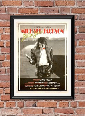MICHAEL JACKSON  BILLIE JEAN illustrated retro style poster A1 A2 A3 A4