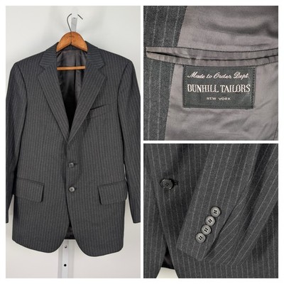 Dunhill Tailors New York Vintage 60s Flannel Gray Pinstripe Blazer Truman Capote