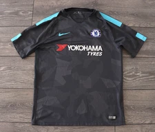 MENS LARGE CHELSEA LONDON ENGLAND THIRD SHIRT 2017/18 SOCCER JERSEY NIKE GRAY