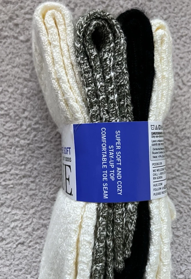 Hue super soft cable ladies boot socks 4pack cream/blk/green New in Pack - Image 4 of 4