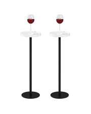 AEPOALUA Drink Table Small Pedestal Round Cocktail Table Circle Accent End Table