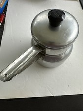 Vintage Wear-Ever Aluminum Double Boiler No. 2431 Pan Set With Lid Made in USA