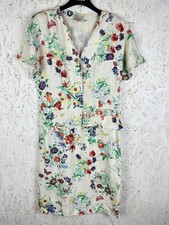 Vintage Gucci Linen Floral Print Wrap Dress Size 44