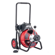 Portable Drain Snake Machine: 75ft Steel Cabl...