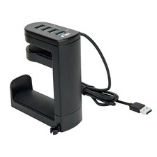 360  Rotation Headset Holder Earphone Storage Hook Stand 4-Port USB Data Hub cg