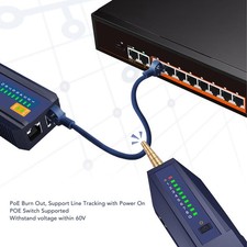 Network Cable Tester With NCV & Lamp PoE Tester Detect Voltage Measure Fault