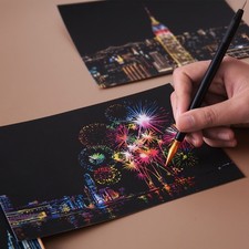Gifts Scratch Paintings 4Pcs/set DIY Scratch Paintings City Night New Hot