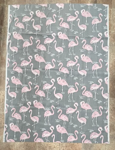 Tempo Terrasol Polsterstoff Indoor Outdoor rosa Flamingos auf schwarz 55 x 76" - Bild 3 von 6