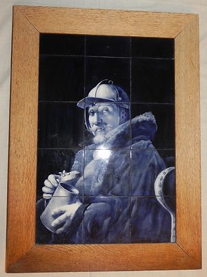Antikes Fliesenbild Fliesen Kacheln Bilder Fliesentableau Servais Ehrang c.1900 