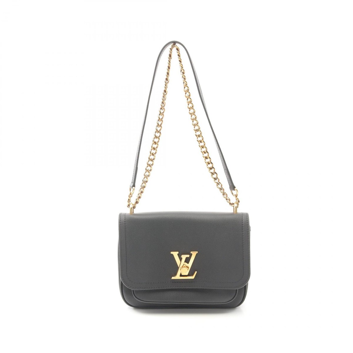 LOUIS VUITTON Lock Me Chain Shoulder Bag M57073 leather Black Used