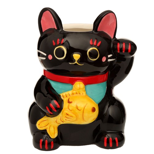 Vaso da fiori fioriera vaso Maneki Neko gatto fortunato ceramica - Picture 10 of 27