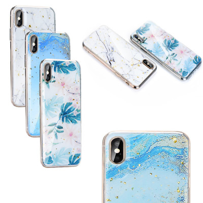 HUAWEI P40 LITE E - Marmor Marble Glitzer Motiv Brokat Tasche Handy Hülle Case