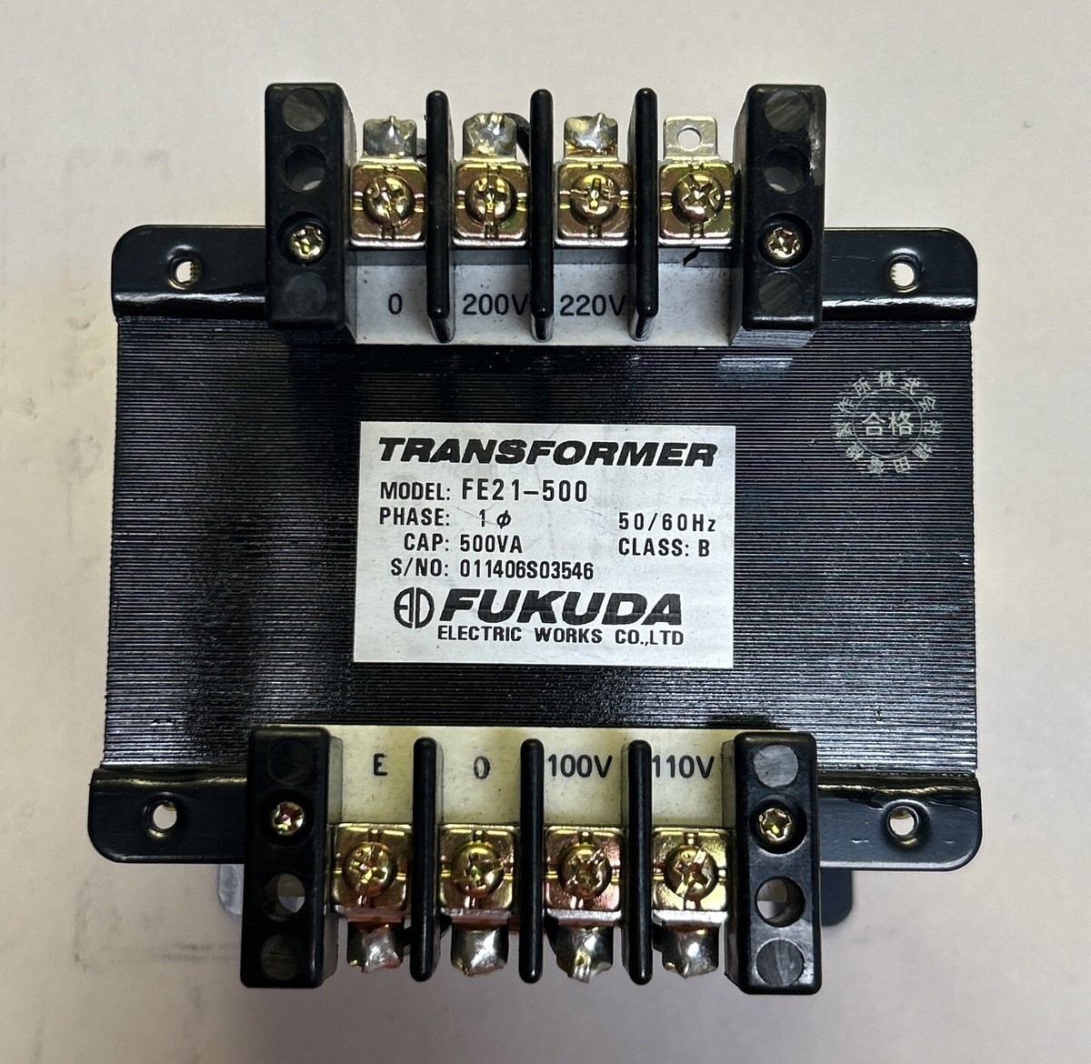 FUKUDA,FE21-500,TRANSFORMER 500VA | eBay