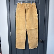 Carhartt Double Knee Front Work Pants 30x28 Tan Brown Made In USA