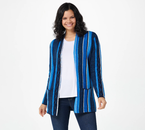 Denim \u0026 Co. Regular Striped Jaquard 