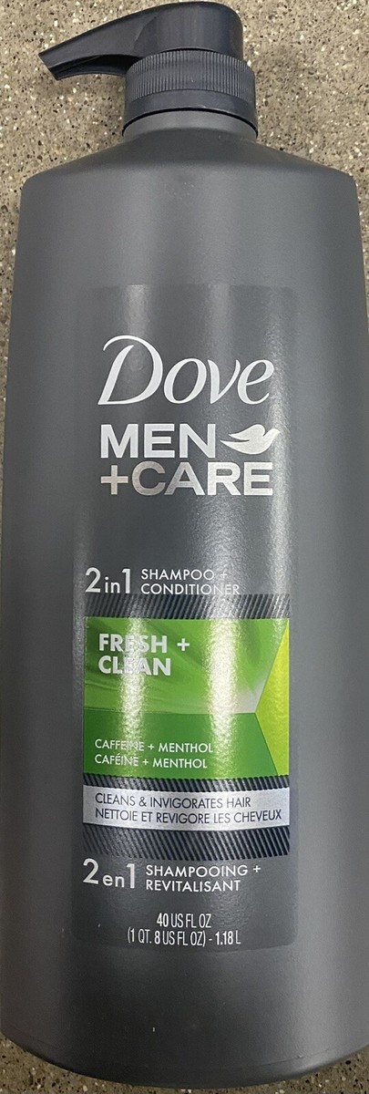 2x Dove Men + Care 2 in 1 Shampoo + Conditioner Fresh + Clean 40oz